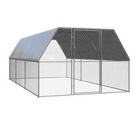 Poulailler d'extérieur 3 x 6 x 2 m Acier galvanisé Toit en PE 02_0001695