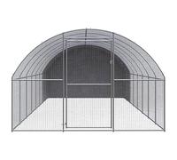 Poulailler d'extérieur 3 x 8 x 2 m en acier galvanisé et polyéthylène - Habitat robuste et résistant aux intempéries pour petits animaux - Idéal pour le jardin et l'élevage en plein air