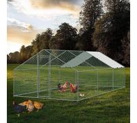 POULAILLER D'EXTERIEUR 3x6x2m, ENCLOS GRILLAGE POUR POULES, VOLAILLE, STRUCTU...
