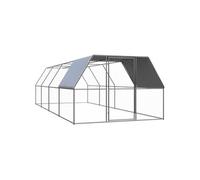 vidaXL Poulailler d'extérieur 3x8x2 m Acier galvanisé Cage pour poulets