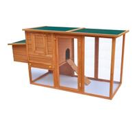Poulailler d'extérieur avec 1 nichoir 192 x 75 x 103 cm Bois Marron et Vert 02_0001697