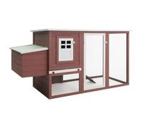 Poulailler d'extérieur avec 1 nichoir 202 x 75 x 98 cm Bois Marron 02_0001699