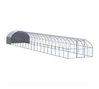 Poulailler D'extérieur avec Porte Verrouillable et Toit étanche, Enclos D’Animaux pour Poules, Lapins, Résistant aux Intempéries, 3x20x2 m Acier Galvanisé