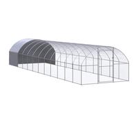 Poulailler D'extérieur avec Porte Verrouillable et Toit étanche, Enclos D’Animaux pour Poules, Lapins, Résistant aux Intempéries, 3x12x2 m Acier Galvanisé