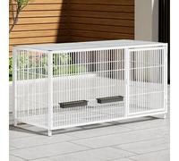 Poulailler D'extérieur en Métal avec Porte Verrouillable Et Plateau à œufs pour 6 à 8 Poules, Montage Facile, Cage D'extérieur pour Canards Et Lapins. White 80x50x60cm