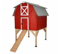 Poulailler Duvoplus Woodland Design Red Barn Rouge 92x95,5x130 cm
