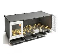 Poulailler Empilable Cage À Poulets pour Poussins Canetons | Red Densa Sin Fugas, Bandeja Deslizante Para Limpieza, Kit Comida Y Agua, Adecuados Para Codornices, Patitos(140x45x42cm)