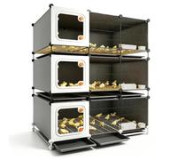 Poulailler Empilable Cage À Poulets pour Poussins Canetons | Red Densa Sin Fugas, Bandeja Deslizante Para Limpieza, Kit Comida Y Agua, Adecuados Para Codornices, Patitos(105x35x132cm)