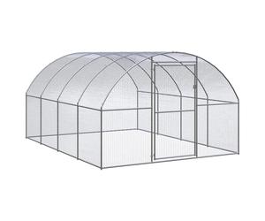 Poulailler en acier galvanisé vidaXL 3x4x2 m Argenté TU