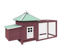 Poulailler en Bois, Cage Maison pour Poules Extérieur avec nichoir Moka 190x72x102 cm Bois de Sapin Massif