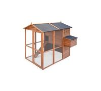 Poulailler en bois cotentine, 6 à 8 poules, cage à poule avec enclos - Bois