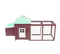 Poulailler en bois massif pour petits animaux | 190 x 72 x 102 cm avec pondoir | Durable et résistant aux intempéries | Idéal pour le jardin et enclos | Habitat naturel pour poules