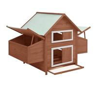 Poulailler en bois massif sapin 150 x 96 x 110 cm | Robuste et résistant aux intempéries | Idéal pour les petits animaux comme les poules | Habitat naturel pour le jardin ou la cour