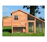 Poulailler en Bois pour Jardin extérieure 2/5 Poules Cage Canard 2 perches Modèle Confort 190x62x114 cm