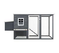 Poulailler en bois pour jardin - Gris - Avec 1 pondoir - Durable et résistant aux intempéries - Pour poules et petits animaux - Habitat parfait pour les animaux de compagnie