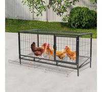 Poulailler en métal avec collecte automatique des œufs pour 9-10 poules 120x58x62cm Enclos pour poules