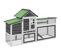 Poulailler en pin massif - 186,5 x 58,5 x 113 cm - Enclos robuste et résistant aux intempéries pour petits animaux - Idéal pour le jardin et la roue libre - Habitat naturel pour poules