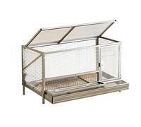 Poulailler en Treillis métallique sur Pied, Conception à Double Porte, mécanisme de Verrouillage, puits de lumière agrandi et Treillis Haute densité, Convient aux Poules et aux Canards, Grand-Silver