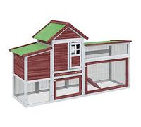 Poulailler enclos Cage Poules Moka 186,5 x 58,5 x 113 cm Bois Massif de pin Marron 02_0044019