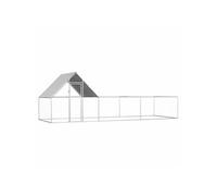 vidaXL Poulailler enclos 6x2x2 m en acier pour lapin et canard 144557