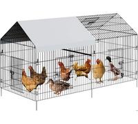 Poulailler Enclos Extérieur Volière Cage pour Animaux avec Serrure Armature Acier Galvanisé Poulailler Chenil (2.18 x 1 x 1 m)