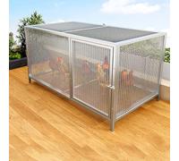 Poulailler et volaille spacieux avec fenêtre de toit, design verrouillable, facile à nettoyer et à nourrir, anti-pincement, idéal pour canards, pigeons et toutes les volailles (blanc, 100 x 58 x 62 cm