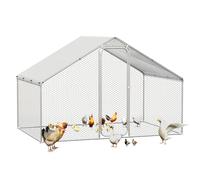 Poulailler extérieur - Clapier en Acier galvanisé pour Petits Animaux 3 x 2 x 2 m, 6 m² d'aire de Jeu, entrée avec Porte et loquet, Cage à Poules avec Toit en bâche pour Poules (3x2x2m)