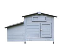 Poulailler extérieur - Nichoir - Clapet d'écoulement - Fenêtre coulissante - Toit en asphalte - Tiroir coulissant en métal - Rampe antidérapante - Serrure en fer - Ouvertures d'aération - Résistant