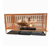 Poulailler - Grande cage galvanisée pour canards, lapins, chats et chiens avec plateau amovible et poulies (100 x 60 x 73 cm)