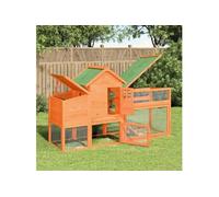 vidaXL Poulailler marron 186,5x58,5x113 cm bois massif de pin 172228