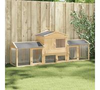 Poulailler Marron 225 X 60 X 89 Cm Bois De Pin Massif