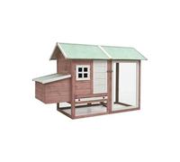vidaXL Poulailler Moka 170x81x110 cm Bois de pin massif et sapin 170862