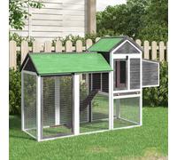 Poulailler moka 193x65x117 cm bois massif de pin cage à poulets vidaXL