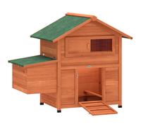 Poulailler - PawHut - pondoir perchoir toit en bitume étanche fenêtre de ventilation - bois - 113,5x67,5x95,5cm - orange