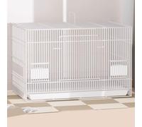 Poulailler Pas Cher Cage À Poulet Pliable en Métal Crypté Ventilée Et Respirante Cage À Volaille avec Plateau Et Poignée Peut Supporter 10 Kg(White,38 * 27 * 39CM)