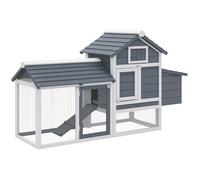 PawHut Petit poulailler Cottage Cage à Poules sur Pied dim. 150,5L x 54l x 87H cm Multi-équipement Bois Massif de Sapin