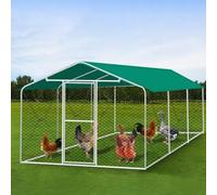 Poulailler Plastique, Cage en Acier Galvanisé Enclos Poule avec Couverture Imperméable Convient À Différents Types De Volailles(2x3x2m)