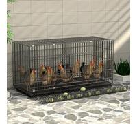 Poulailler portable avec plateau automatique de collecte des œufs, cage à volaille facile à assembler pour une utilisation en extérieur dans le jardin et la ferme, design pliable pour poules et