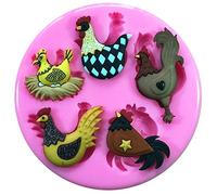 Poulailler Poule Coq oeufs Moule Moule en silicone pour décoration de gâteaux gâteaux en pâte à sucre Fairie Blessings