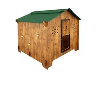 Poulailler pour 8 10 Poules pondeuses Polly Chalet L avec 2 perchoirs 2 Places nid extérieur Porte sûre Anti-prédateur fabriqué en stratifié résistant HPL Anti-acariens Rouge (Made in Italy)