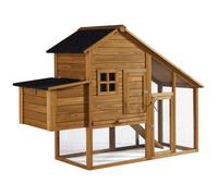 Poulailler ""Princesse"" avec pondoir en bois - 4 poules - Marron