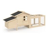 IDMarket - Poulailler sur pilotis avec enclos et pondoir en Bois
