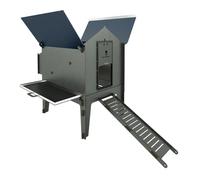 Poulailler surélevé pour 6 poules avec tiroir amovible en stratifié HPL Polly Classic Lift L Gris