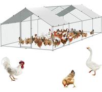 Poulailler ''Trésor d'œufs'' - 3,9 x 7,8 x 2,0 m - Parc accessible pour les poules avec couverture - Poulailler ''Toit de la tour Rêve'' - Serrure de sécurité - Idéal pour la cour, la ferme, les cages