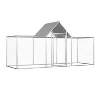 vidaXL Poulailler 3 x 1 x 1,5 m – Acier galvanisé – Résistant à l'eau – Porte verrouillable