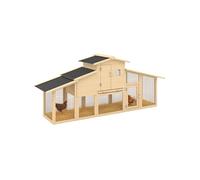 IDMarket Poulailler VIP avec pondoir et clapier double XXL en bois