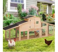 Poulailler VIP avec pondoir et clapier double XXL en bois