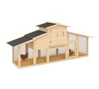 IDMARKET Poulailler VIP avec pondoir et clapier double XXL en bois