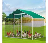 Poulailler Walk-in Enclos Extérieur avec Cadre en Métal Galvanisé Et Auvent Volière Poulailler Clapier De Lapin Petite Cage pour Animaux Idéal pour Le Jardin Et La Ferme(2 * 3 * 2m)