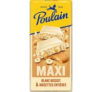 POULAIN - Chocolat Blanc Gourmand aux Noisettes Entières, Texture Fondante et Croquante (190g) - Le Lot De 3